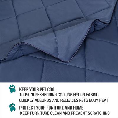 Show full view: PetAmi Soft Cooling Cat & Dog Blanket, Navy Blue, Large  slide 4 of 9