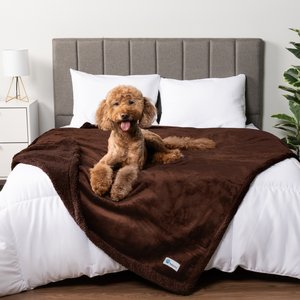 PetAmi Waterproof Dog Blanket, Brown/Brown Sherpa, Queen