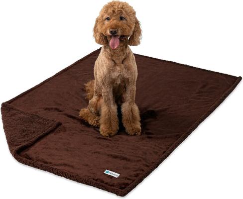 Show full view: PetAmi Waterproof Dog Blanket, Brown/Brown Sherpa, Queen slide 7 of 12
