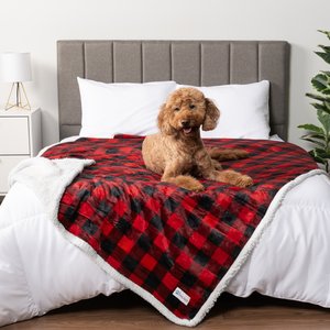 PetAmi Waterproof Dog Blanket, Checkered Red, 60 x 80-in