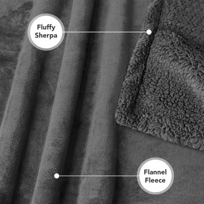 Show full view: PetAmi Waterproof Dog Blanket, Gray & Gray Sherpa, 50 x 40-in slide 5 of 11