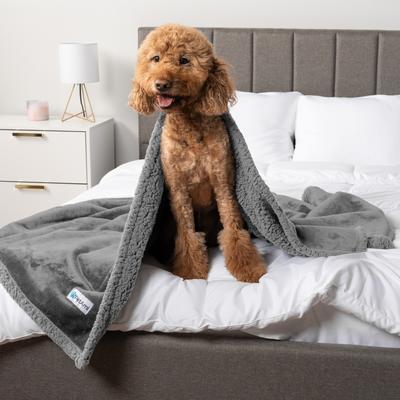 Show full view: PetAmi Waterproof Dog Blanket, Light Gray, Medium slide 6 of 11