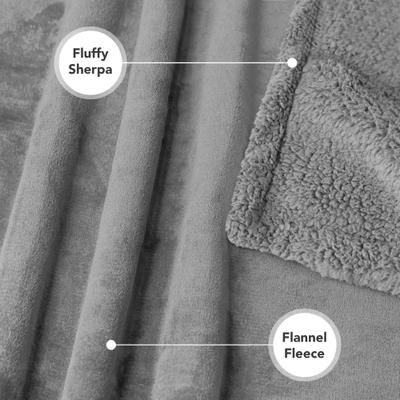 Show full view: PetAmi Waterproof Dog Blanket, Light Grey Sherpa, 60 x 80-in slide 6 of 12