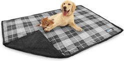 PetAmi Waterproof Dog Blanket, Plaid Charcoal Grey, Large