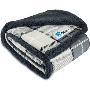 PetAmi Waterproof Dog Blanket, Plaid Charcoal, Medium