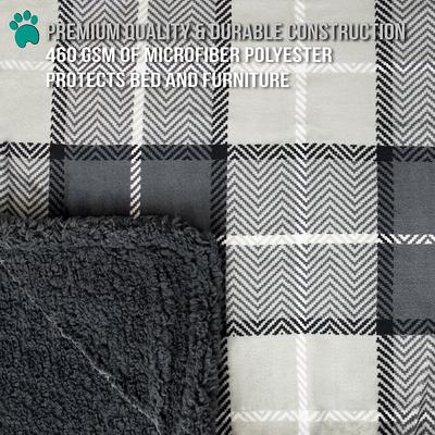 Show full view: PetAmi Waterproof Dog Blanket, Plaid Charcoal, Medium slide 5 of 10