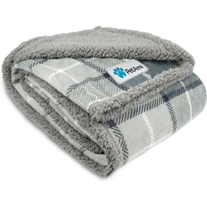 PetAmi Waterproof Dog Blanket, Plaid Light Gray, Medium