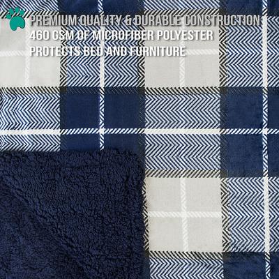 Show full view: PetAmi Waterproof Dog Blanket, Plaid Navy, 60 x 40-in slide 4 of 9