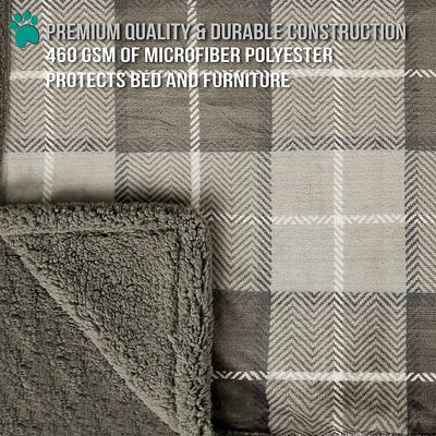 Show full view: PetAmi Waterproof Dog Blanket, Plaid Taupe, Large slide 4 of 9