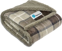 PetAmi Waterproof Dog Blanket, Plaid Taupe, Medium