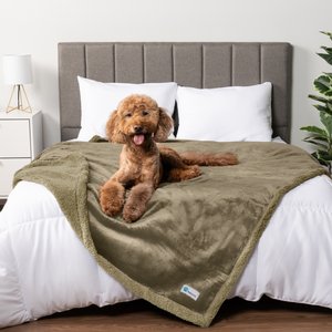 PetAmi Waterproof Dog Blanket, Taupe & Taupe Sherpa, 60 x 80-in