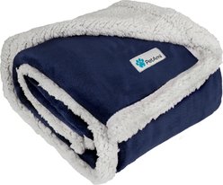 PetAmi Waterproof Dog Blanket, White & Blue, Medium