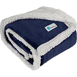 PetAmi Waterproof Dog Blanket, White & Blue, Medium