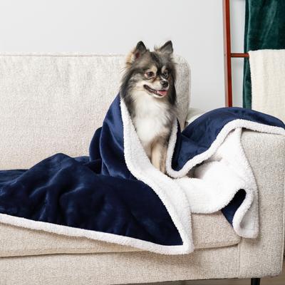 Show full view: PetAmi Waterproof Dog Blanket, White & Blue, Medium slide 3 of 11