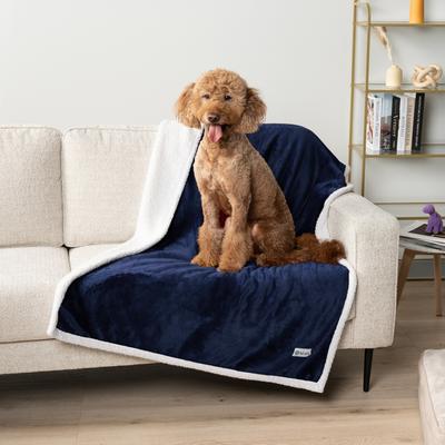 Show full view: PetAmi Waterproof Dog Blanket, White & Blue, Medium slide 4 of 11