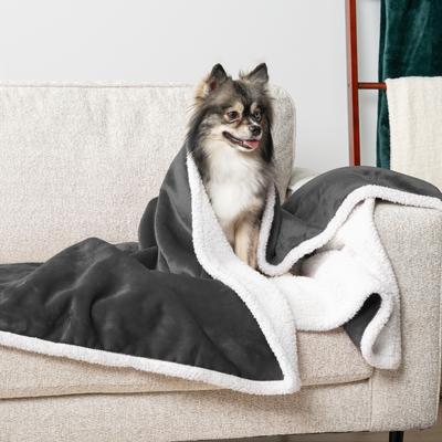 Show full view: PetAmi Waterproof Dog Blanket, White & Gray, Medium slide 3 of 11