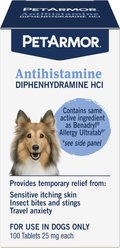 PetArmor Antihistamine Medication for Allergies for Dogs, 100 count