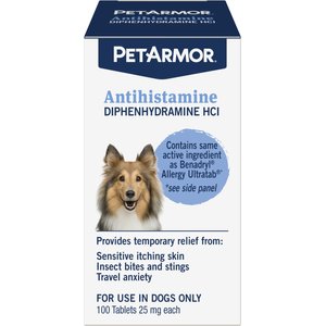 PetArmor Antihistamine Medication for Allergies for Dogs, 100 count