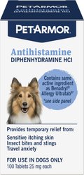 PetArmor Antihistamine Medication for Allergies for Dogs, 100 count