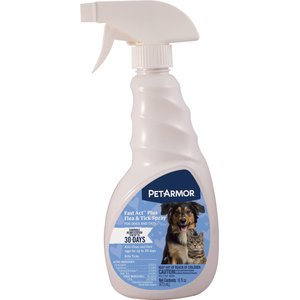 PetArmor Fastact Plus Flea & Tick Spray for Dogs & Cats, 16-fl oz bottle