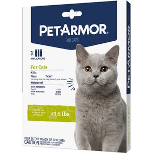 PetArmor Flea & Tick Spot Treatment for Cats, over 1.5 lbs, 3 Doses (3-mos. supply)