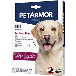 PetArmor Flea & Tick Spot Treatment for Dogs, 45-88 lbs, 3 Doses (3-mos. supply)