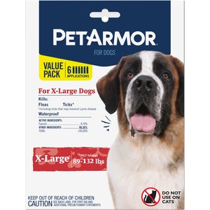 PetArmor Flea & Tick Spot Treatment for Dogs, 89 - 132 lbs, 6 doses (6-mos. supply)