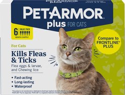 PetArmor Plus Flea & Tick Spot Treatment for Cats, over 1.5 lbs, 6 Doses (6-mos. supply)