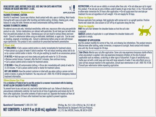 Show full view: PetArmor Plus Flea & Tick Spot Treatment for Cats, over 1.5 lbs, 6 Doses (6-mos. supply) slide 9 of 11