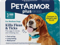 PetArmor Plus Flea & Tick Spot Treatment for Dogs, 23-44 lbs, 3 Doses (3-mos. supply)