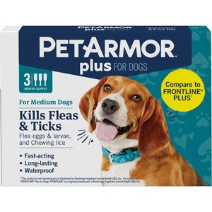 PetArmor Plus Flea & Tick Spot Treatment for Dogs, 23-44 lbs, 3 Doses (3-mos. supply)