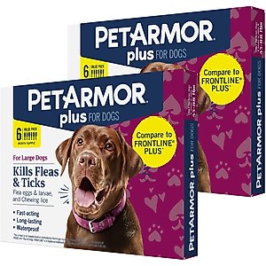 PETARMOR Plus Flea Tick Spot Treatment for Dogs, 45-88 lbs, 12