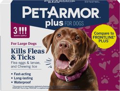 PetArmor Plus Flea & Tick Spot Treatment for Dogs, 45-88 lbs, 3 Doses (3-mos. supply)