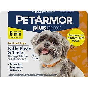 PetArmor Plus Flea & Tick Spot Treatment for Dogs, 5-22 lbs, 6 Doses (6-mos. supply)