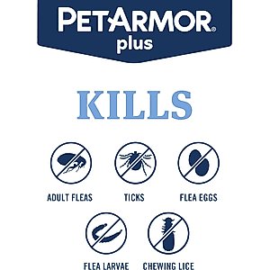 PetArmor Plus Flea & Tick Spot Treatment for Dogs, 5-22 lbs, 6 Doses (6-mos. supply)