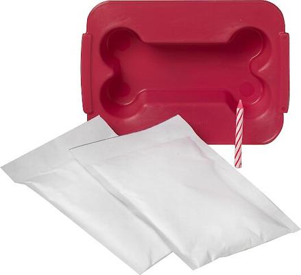 Show full view: PetCakes Carob Flavor Microwavable Birthday Cake Mix Kit with Bone Shaped Pan Dog Treats, 4.6-oz bag slide 6 of 9