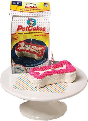 Show full view: PetCakes Carob Flavor Microwavable Birthday Cake Mix Kit with Bone Shaped Pan Dog Treats, 4.6-oz bag slide 7 of 9