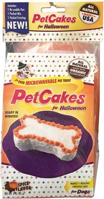 Show full view: PetCakes Carob Flavor Microwavable Halloween Cake Mix Kit with Bone Shaped Dog Treat Pan, 6-oz bag slide 3 of 7