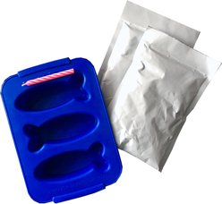 PetCakes Turkey Flavor Microwavable Birthday Cake Mix Kit with Fish Shaped Pan Cat Treats, 5-oz bag