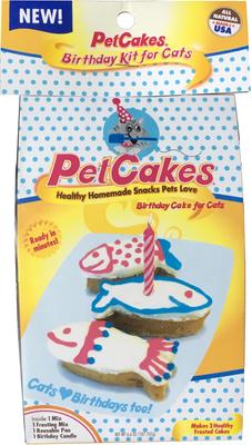 Show full view: PetCakes Turkey Flavor Microwavable Birthday Cake Mix Kit with Fish Shaped Pan Cat Treats, 5-oz bag slide 3 of 7