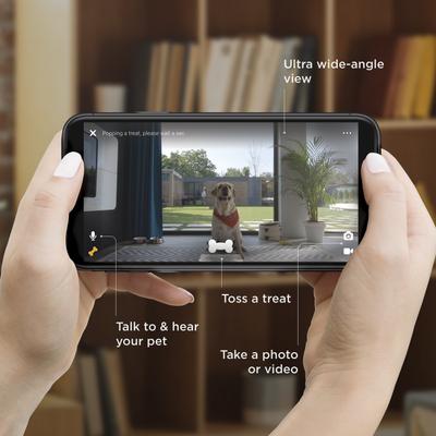 Show full view: Petcube Bites 2 Wi-Fi Pet Camera & Treat Dispenser, Matte Silver slide 3 of 9