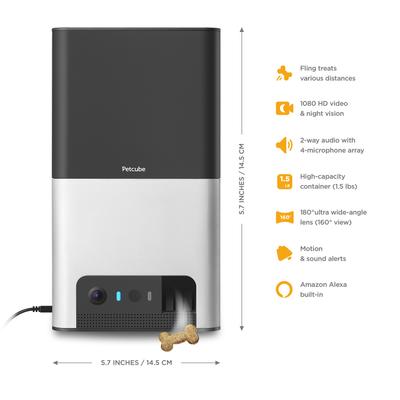 Show full view: Petcube Bites 2 Wi-Fi Pet Camera & Treat Dispenser, Matte Silver slide 6 of 9