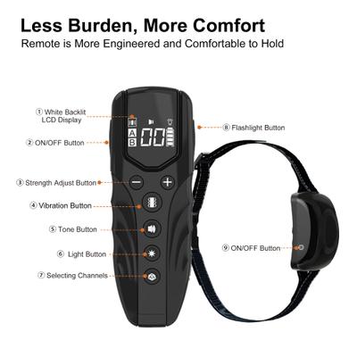 Show full view: Petdiary 2000-ft Range Vibrating IPX7 Waterproof with Remote No Shock Dog Training Collar, Medium, Black slide 8 of 9