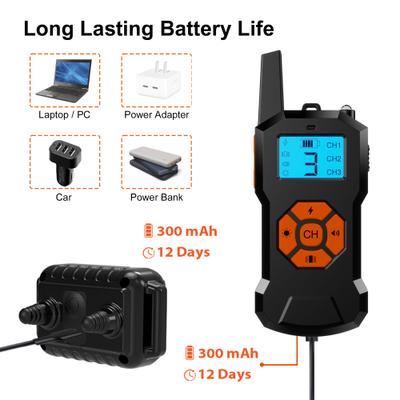 Show full view: Petdiary 2600-ft Waterproof Remote Shock eCollar Dog Training Collar, Medium, Black slide 7 of 10