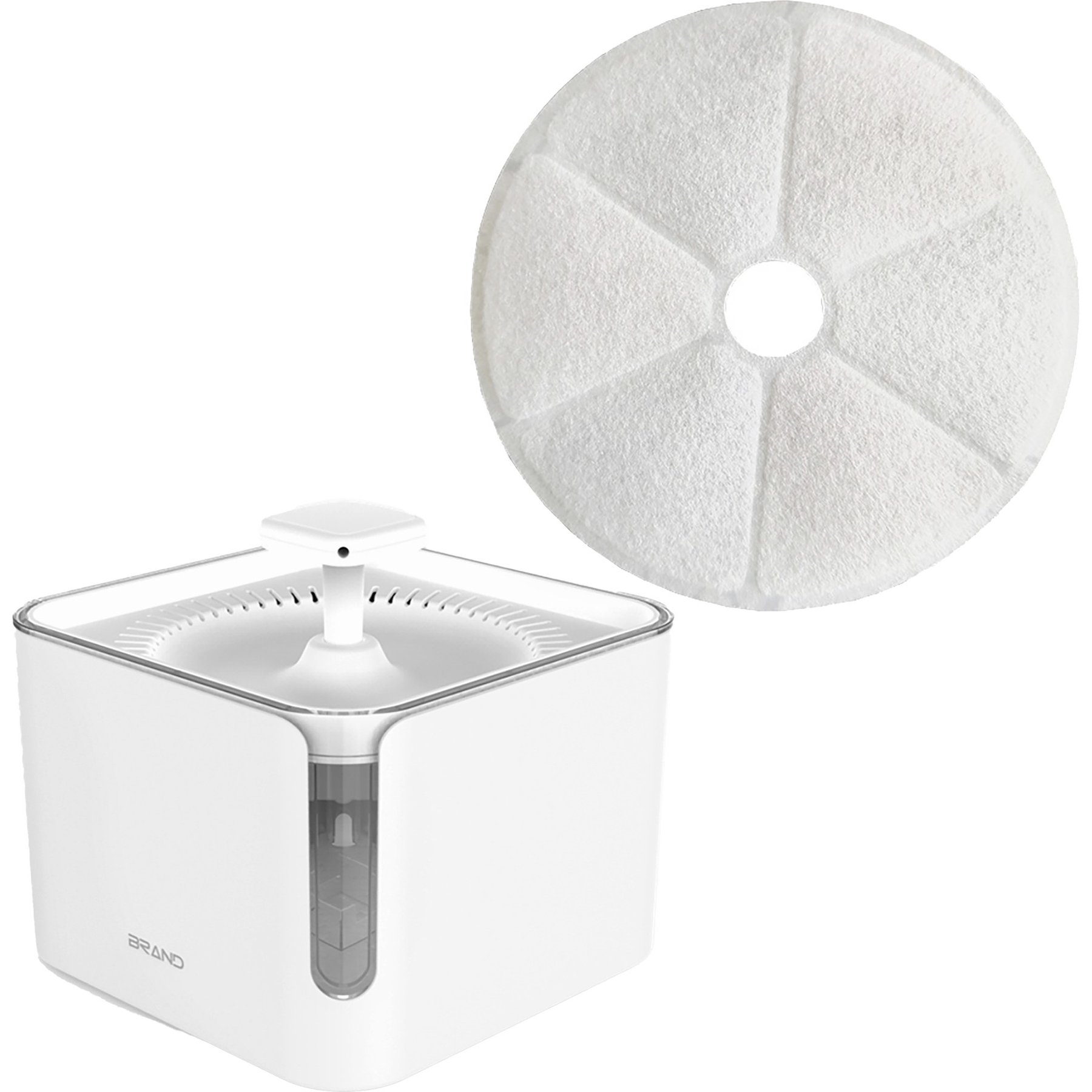 Petdiary Automatic Cat Water Fountain, White, Medium + Filter, White, Small, 6 count