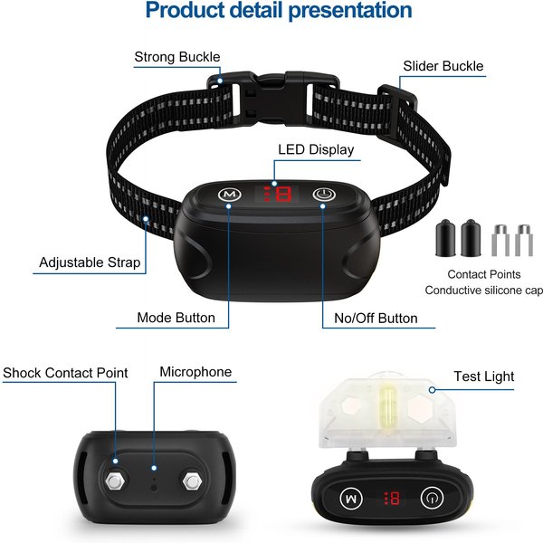 Show full view: Petdiary B300 Dog Bark Control Collar, Black slide 7 of 10