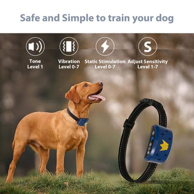 Show full view: Petdiary B320 Rechargeable Static Dog Bark Collar, Blue, Small slide 2 of 9