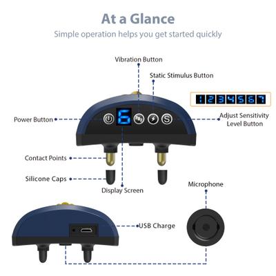 Show full view: Petdiary B320 Rechargeable Static Dog Bark Collar, Blue, Small slide 7 of 9