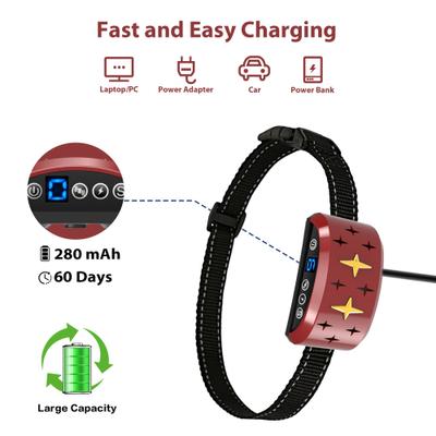 Show full view: Petdiary B340 Rechargeable Dog Bark Collar, Small, Red slide 5 of 9