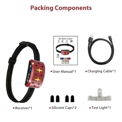Show full view: Petdiary B340 Rechargeable Dog Bark Collar, Small, Red slide 8 of 9